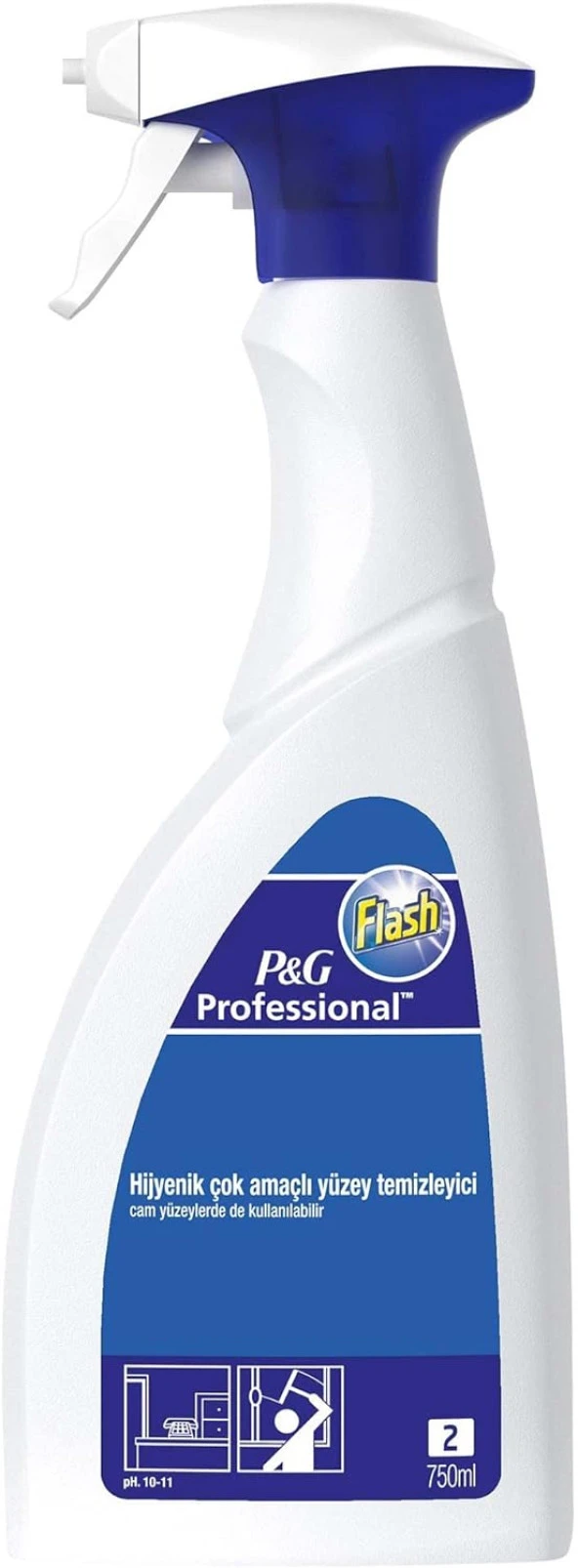 Professional 750 ML Hijyenik Çok Amaçlı Yüzey ve Cam Temizleyici Sprey