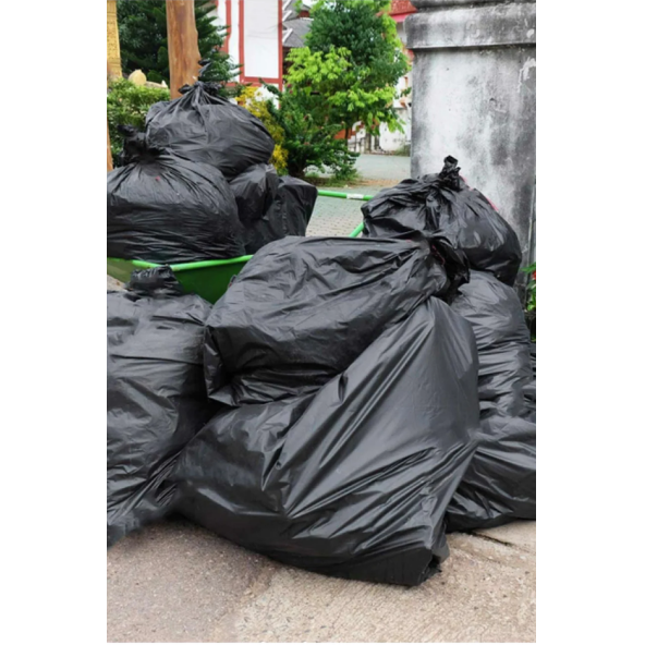 Kalın Çöp Torbası 10'lu Boy 300 gr X 1 Rulo Siyah Çöp Poşeti 80x110 Cm Jumbo Endüstriyel Çöp Torbası - 4