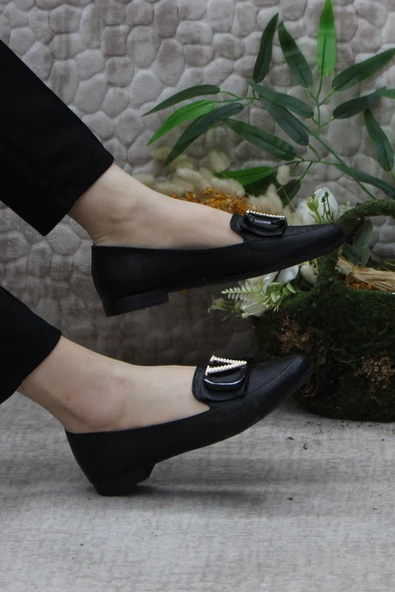 Fort Ventes 637308 Siyah Hafif Rahat Taban Şık Kadın Babet Günlük Ayakkabı - 5