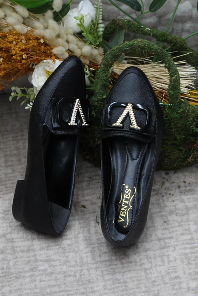 Fort Ventes 637308 Siyah Hafif Rahat Taban Şık Kadın Babet Günlük Ayakkabı - 6