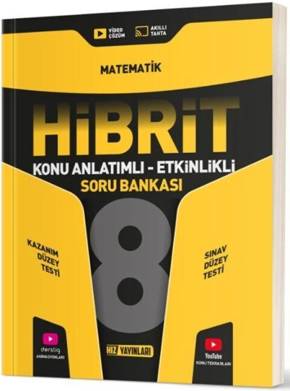 8. Sınıf Matematik HİBRİT Konu Anlatımlı Etkinlikli Soru Bankası Hız Yayınları