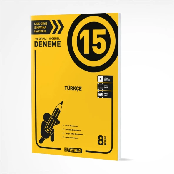 8. Sınıf Türkçe 15 Deneme Hız Yayınları