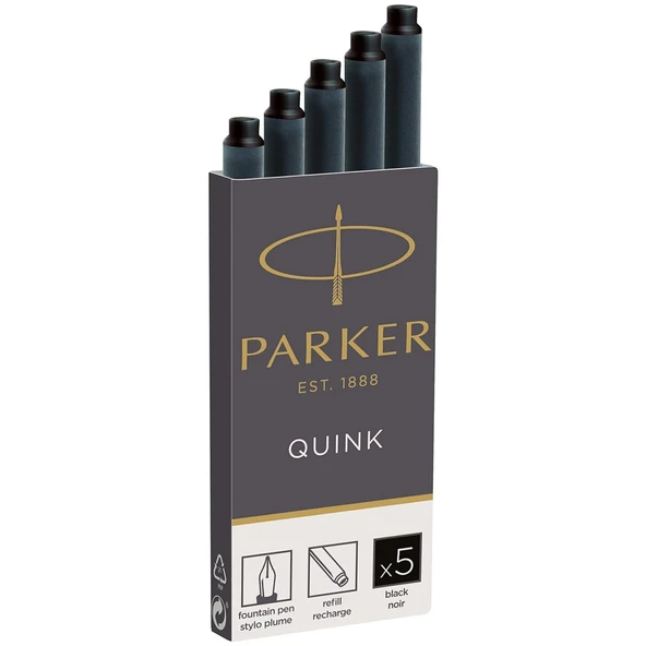 Parker Quink 5'li Dolma Kalem Kartuşu Siyah / 1950382