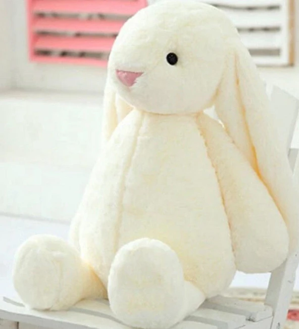 Arkadaşım Uzun Kulak Bunny Peluş Tavşan 65 cm Beyaz
