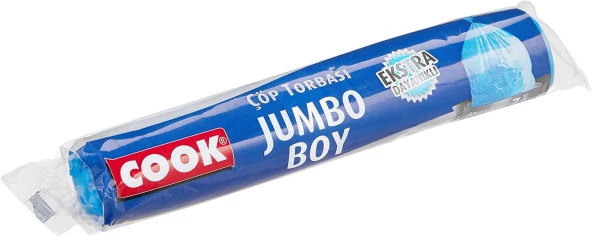 Ekstra Kalın Çöp Torbası, Jumbo Boy 80 x 110 cm (7 Adet/Rulo)