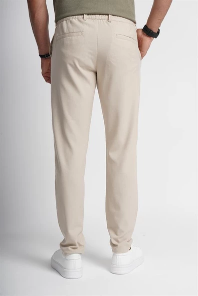 İntersivin Slim Fit Likralı Bel İpli ve Lastikli Erkek Jogger Pantolon - Resim 4