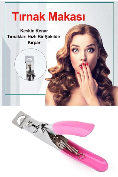 Takma Tırnak Protez Tırnak Pens Kesici Ayarlayıcı Giyotin - Resim 3