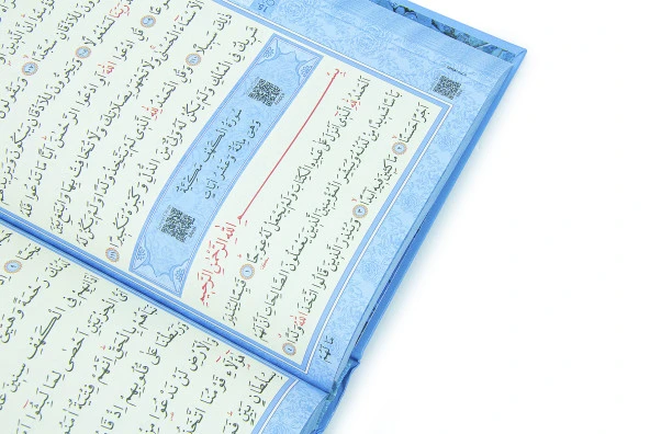 Kuran Kursları İçin Çantalı Kuranı Kerim Tesbih Çocuk Seccade Seti Mavi - Resim 7