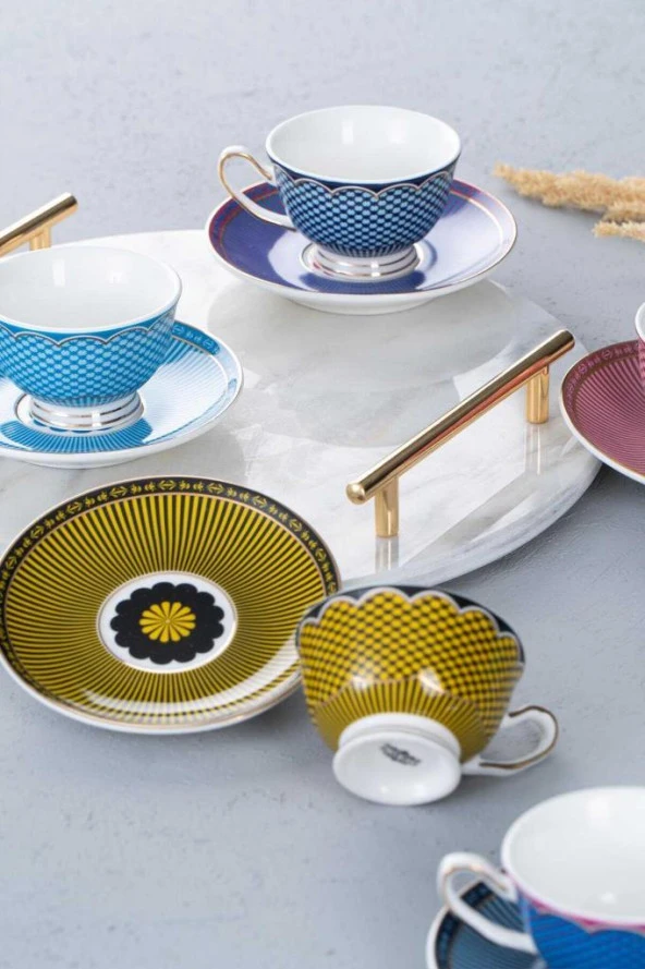 Acar GRN-05032 Tessa 6lı Kahve Fincan Takımı Karışık - 2