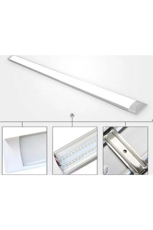 60 Cm, Ultra Kaliteli, Yüksek Beyaz Işık 18 Watt Led Bant Armatür İşletme Ev, Ofis, Fabrika Armatürü - 2