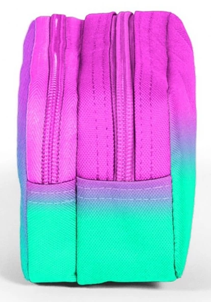 Coral High Pembe Su Yeşili Renk Geçişli İki Bölmeli Kalem Çantası - Kız Çocuk - Resim 2