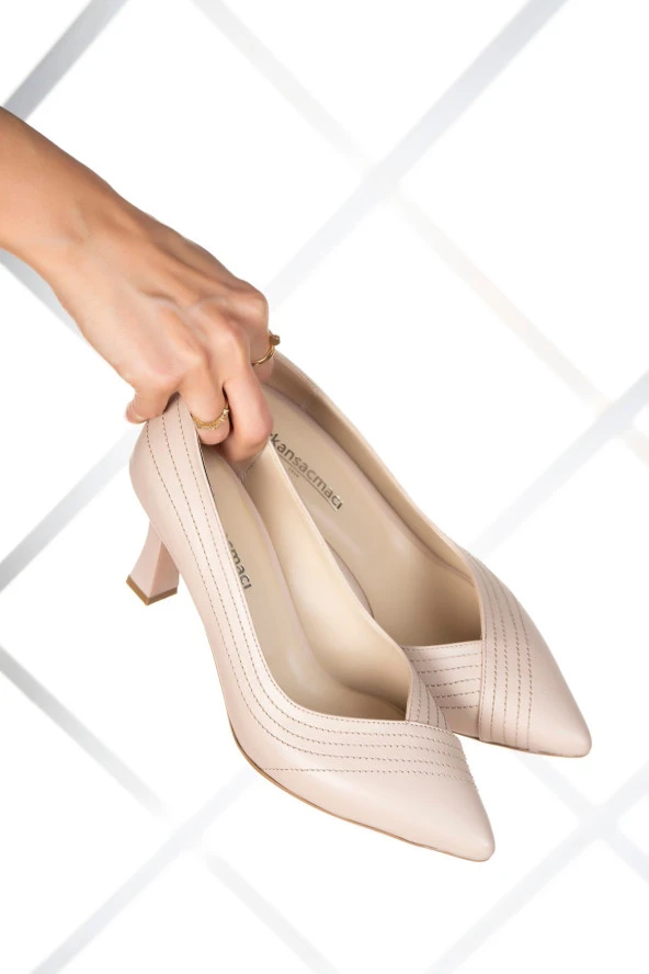 Erkan Saçmacı Farah Ten Vegan Topuklu Ayakkabı - 4