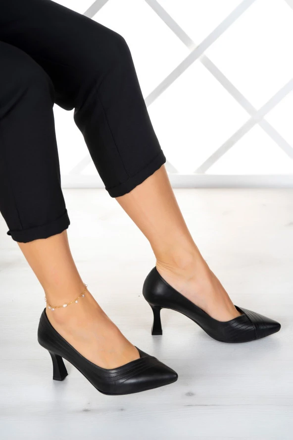 Erkan Saçmacı Farah Siyah Vegan Topuklu Ayakkabı - 2