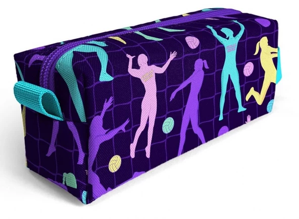 Coral High Mor Voleybol Desenli Kız Çocuk Isı Yalıtımlı Beslenme Çantası ve Kalemlik Seti - Resim 3