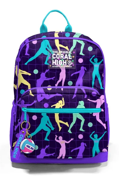 Coral High Dört Bölmeli Mor Voleybol Ortaokul Çantası - Kız Çocuk - Resim 2