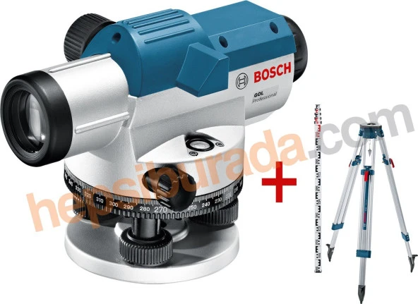 Bosch GOL 32 D + BT 160 Tripod + GR 500 Mira Optik Hizalama/Optik Nivo (Ölçüm Birimi : Derece)