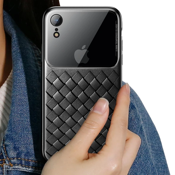 Baseus Weaving Case Series iPhone XR Hasır Desenli Kılıf WIAPIPH61-BL - 4