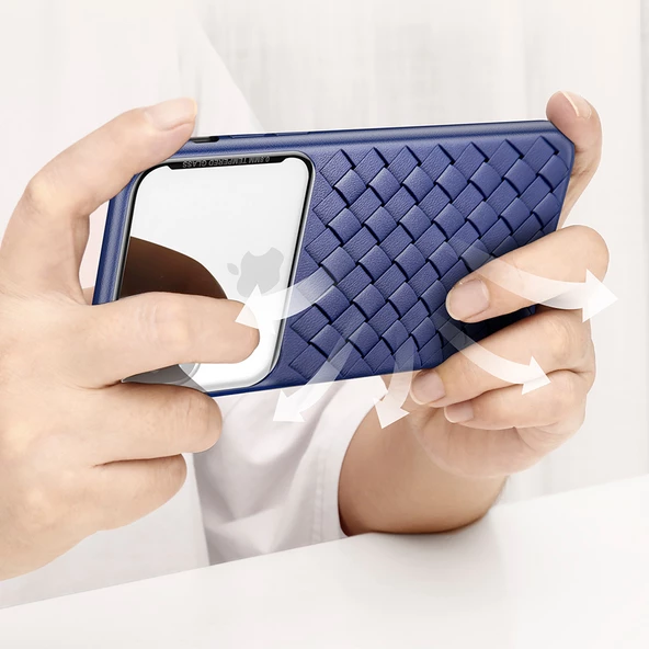 Baseus Weaving Case Series iPhone XR Hasır Desenli Kılıf WIAPIPH61-BL - 5