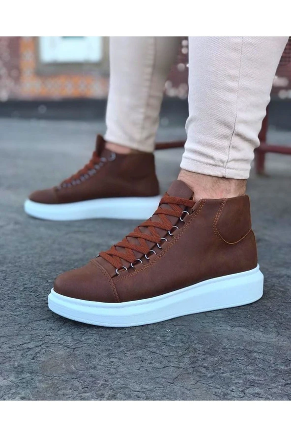 K&A  KA032 Taba Bağcıklı Sneakers  Yarım Bilek Bot