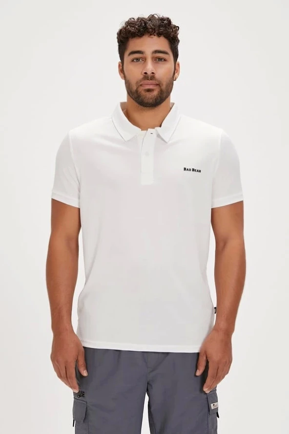 Bad Bear Berry Off-White Men's Polo T-Shirt