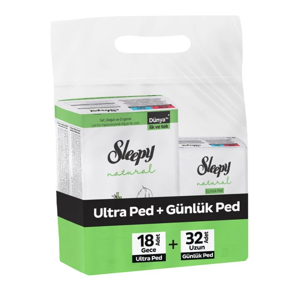 Sleepy Natural Ultra Ped Gece 18 Adet + Uzun Günlük Ped 32 Adet - Resim 2