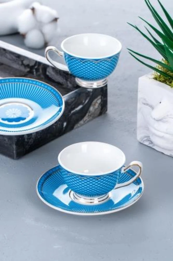 Acar GRN-05033 Tessa Mavi 2 Kişilik Kahve Fincan Takımı