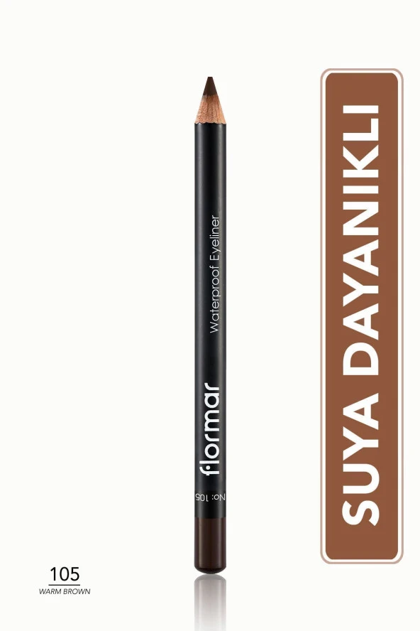 Suya Dayanıklı Mat Göz Kalemi (KAHVE) - Waterproof Eyeliner - 105 Warm Brown - 8690604109050