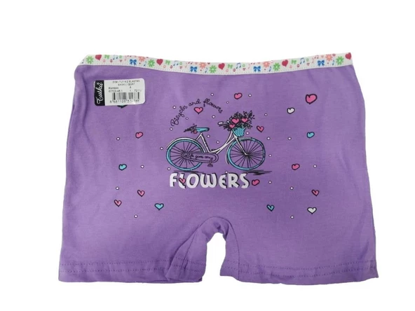 6 lı Paket Tutku Kız Çocuk Elastan Renkli Boxer - 2