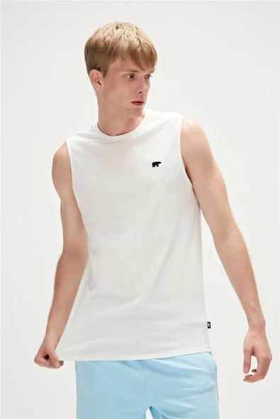 BAD BEAR Rowan Tank-Top Off-White Beyaz Erkek Atlet - 3