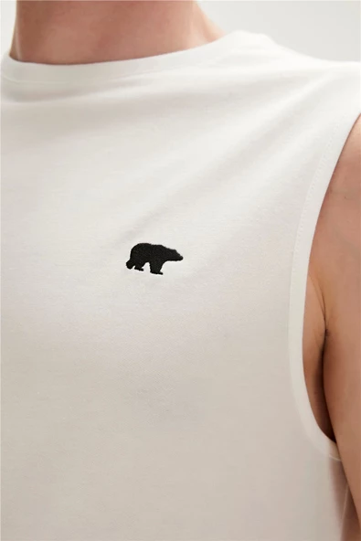 BAD BEAR Rowan Tank-Top Off-White Beyaz Erkek Atlet - 4