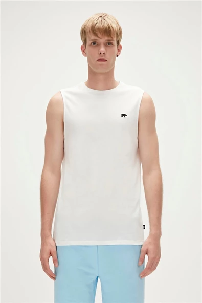 BAD BEAR Rowan Tank-Top Off-White Beyaz Erkek Atlet