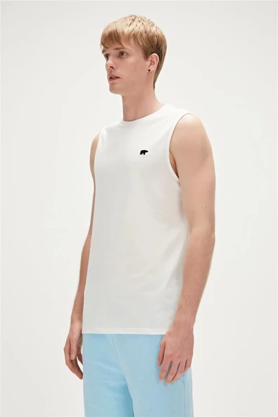 BAD BEAR Rowan Tank-Top Off-White Beyaz Erkek Atlet - 2