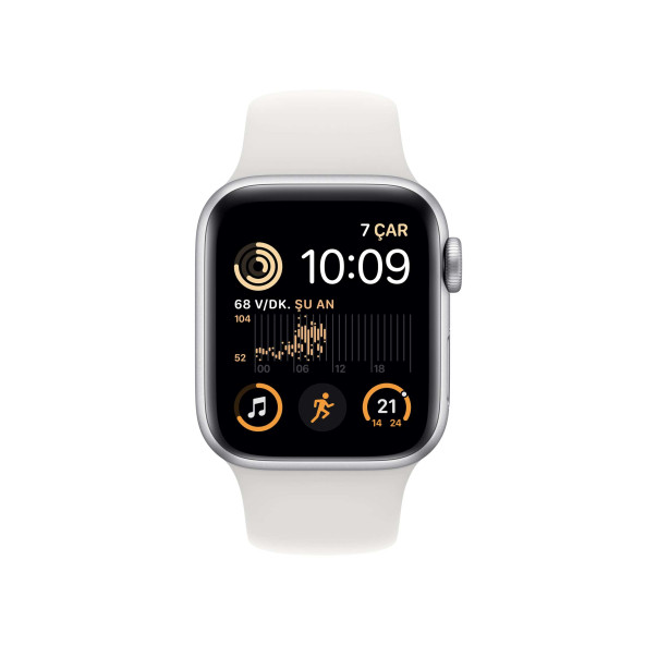 Apple Watch SE GPS 40mm Gümüş Rengi Alüminyum Kasa - Beyaz Spor Kordon MNJV3TU/A-Teşhir - 4