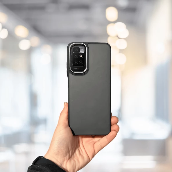 Xiaomi Redmi 10 (2022) Tlp Arkası Buzlu Şeffaf Hassas Düğme Kamera Çıkıntılı Sert Mat Perfect  SİYAH