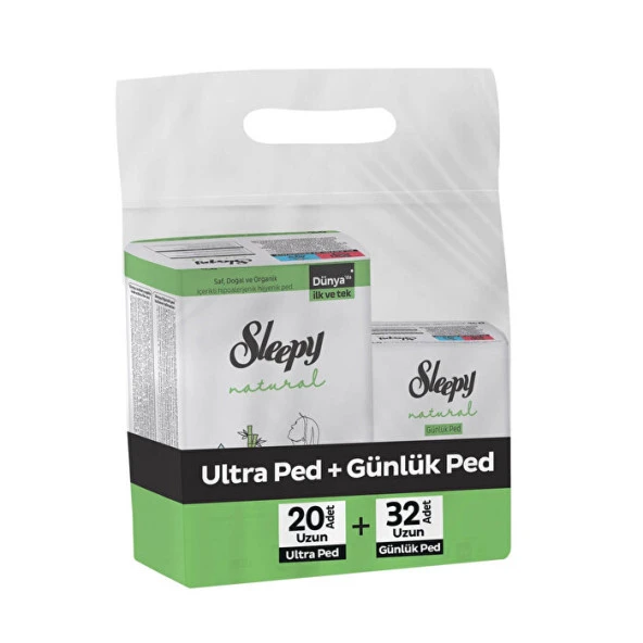 Sleepy Natural Ultra Ped Uzun 20 Adet + Uzun Günlük Ped 32 Adet x6 Paket - Resim 2