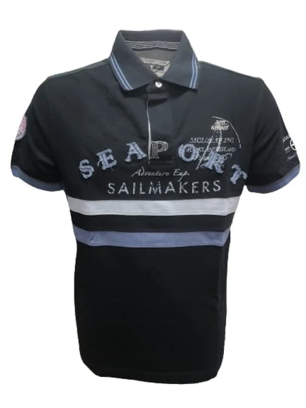 Mcl M22408 Erkek Lakos Baskılı Polo Yaka Kısa Kol T-shirt ürün görseli