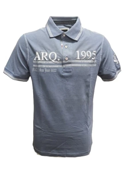 Mcl M22408 Erkek Lakos Baskılı Polo Yaka Kısa Kol T-shirt - Resim 3