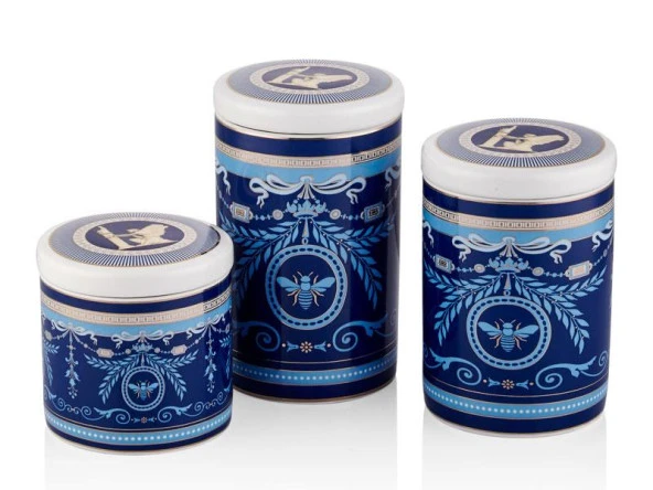 Lamedore Blue Banube 3 lü Kavanoz Seti 16 cm-13 cm -10 cm 1BSF-1902BB