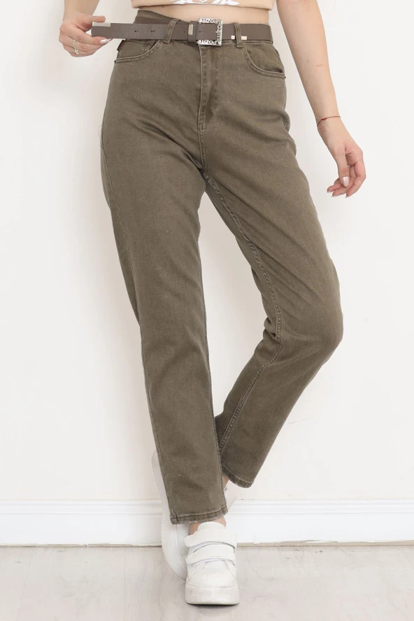 Kemerli Mom Kot Pantolon Haki - 18701.1843.