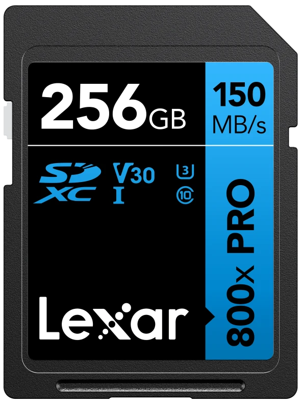 LEXAR 256GB LSD0800P256G-BNNNG SD PROFESSIONAL 800X PRO SDXC UHS-I CARDS UP TO 150MB/S READ 45MB/S WRITE C10 V30 U3