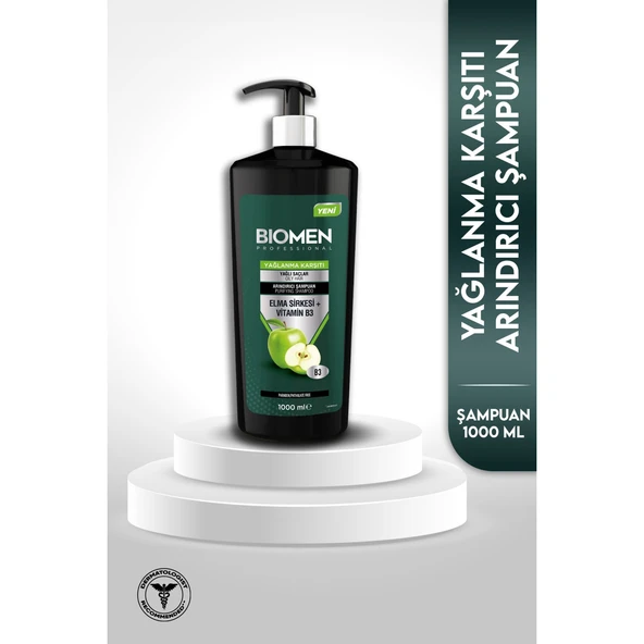 Biomen Professional Elma Sirkesi&vitamin B3 Yağlanma Karşıtı Arındırıcı Şampuan 1000 ml
