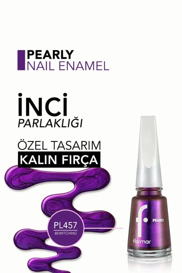Flormar Sedefli Parlak Oje (MOR) - Pearly Nail Enamel - Pl457 Bewitching - 8682536035651 - 5