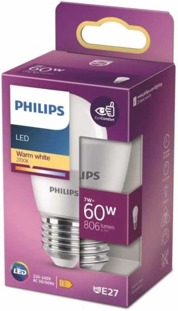 LED 60W P48 E27 2700K Sarı Işık Dim Edilmez