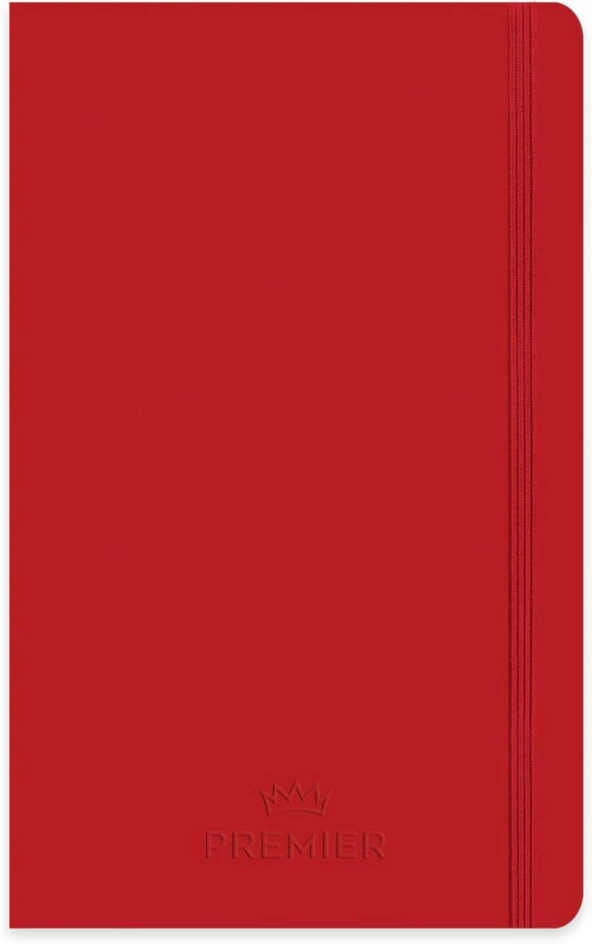 Color 13x21 96 Yaprak Çizgili Ciltli Premier Defter - Kırmızı