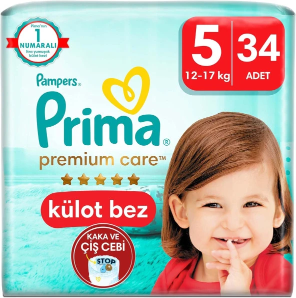 Külot Bebek Bezi Premium Care 5 Beden 34 Adet Junior İkiz Paket