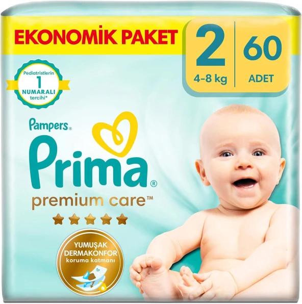 Bebek Bezi Premium Care 2 Beden 60 Adet Mini Jumbo Paket