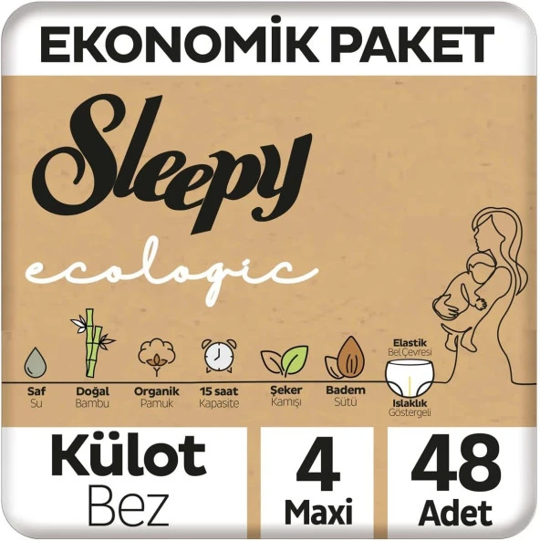 Ecologic Ekonomik Paket Külot Bez 4 Numara Maxi 48 Adet