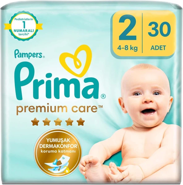 Premium Care 2 Numara, Bebek Bezi x 30, 4 kg - 8 kg