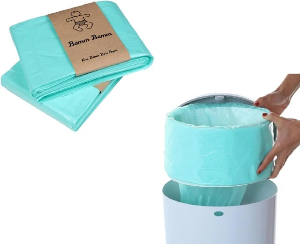 Korbell Çöp Kutuları İle Uyumlu Bamm Bamm 1500 Bebek Bezi Kapasiteli 2 Paket Yerli Çöp Poşeti