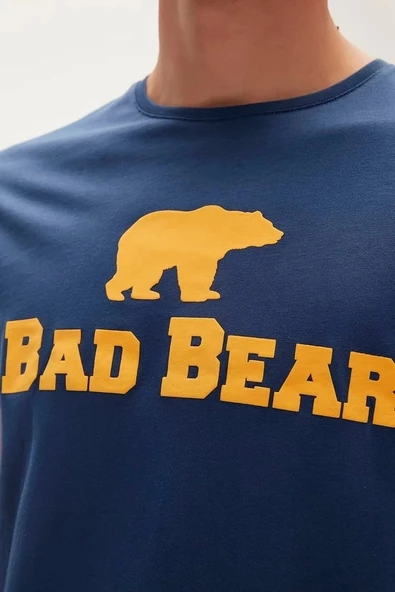 Bad Bear Tee T-Shirt Indigo Mavi Logo Baskılı Erkek Tişört - 2